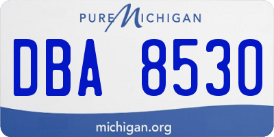 MI license plate DBA8530