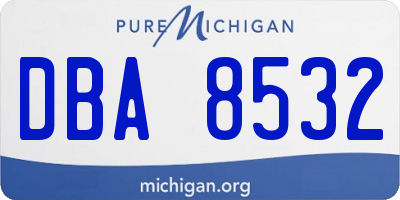 MI license plate DBA8532