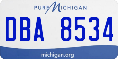 MI license plate DBA8534