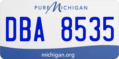 MI license plate DBA8535