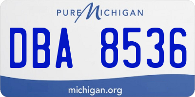 MI license plate DBA8536