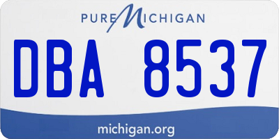 MI license plate DBA8537