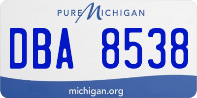 MI license plate DBA8538