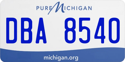 MI license plate DBA8540
