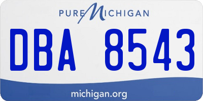 MI license plate DBA8543