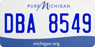 MI license plate DBA8549