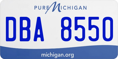 MI license plate DBA8550