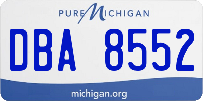 MI license plate DBA8552