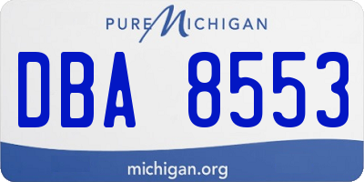 MI license plate DBA8553
