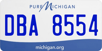 MI license plate DBA8554