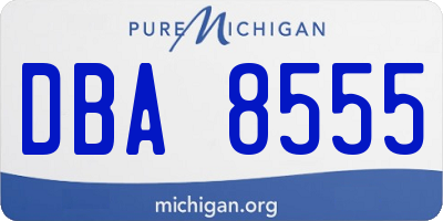 MI license plate DBA8555