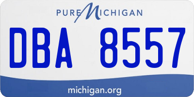 MI license plate DBA8557