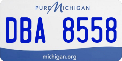MI license plate DBA8558