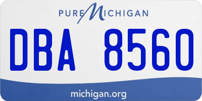 MI license plate DBA8560