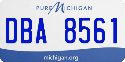 MI license plate DBA8561