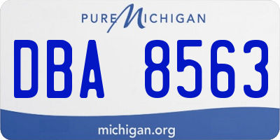 MI license plate DBA8563