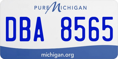 MI license plate DBA8565