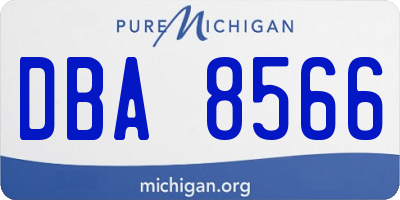 MI license plate DBA8566