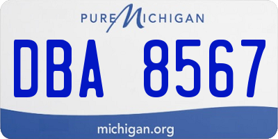 MI license plate DBA8567