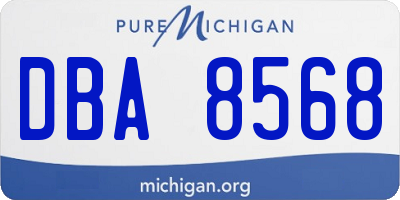 MI license plate DBA8568