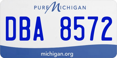 MI license plate DBA8572
