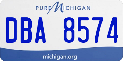 MI license plate DBA8574