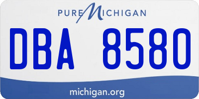 MI license plate DBA8580