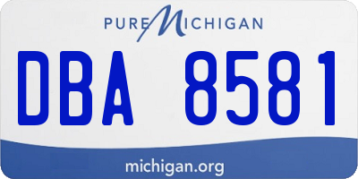 MI license plate DBA8581