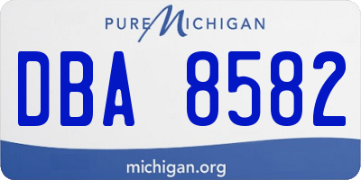 MI license plate DBA8582