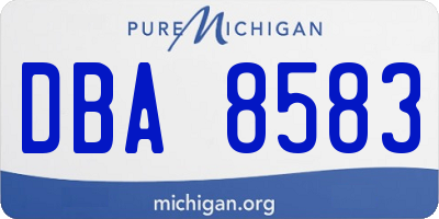 MI license plate DBA8583
