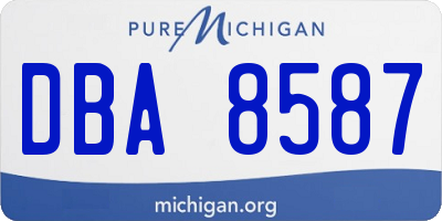 MI license plate DBA8587