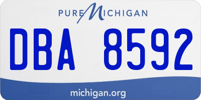 MI license plate DBA8592