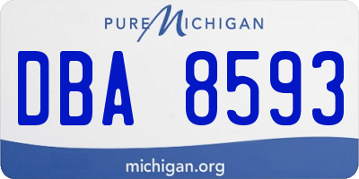 MI license plate DBA8593