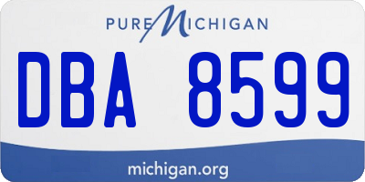 MI license plate DBA8599