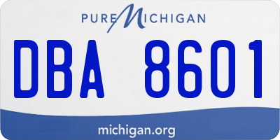MI license plate DBA8601