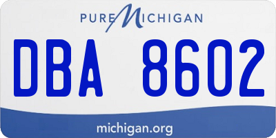 MI license plate DBA8602