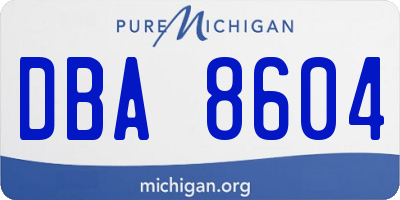 MI license plate DBA8604