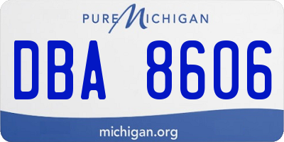 MI license plate DBA8606