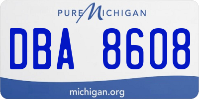 MI license plate DBA8608