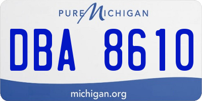 MI license plate DBA8610