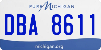 MI license plate DBA8611