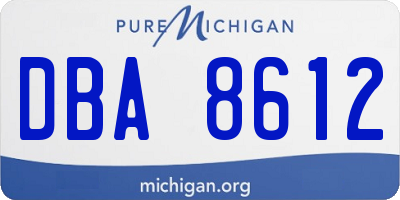 MI license plate DBA8612