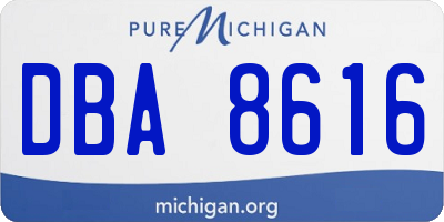 MI license plate DBA8616