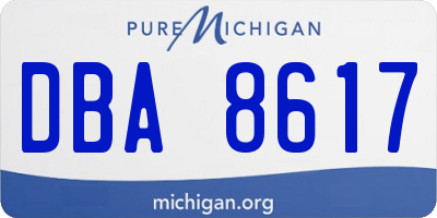 MI license plate DBA8617