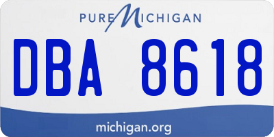 MI license plate DBA8618