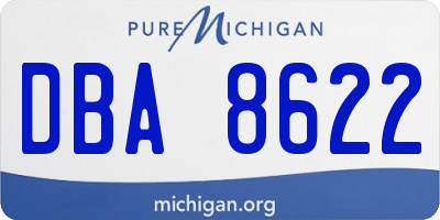 MI license plate DBA8622