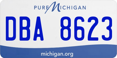 MI license plate DBA8623
