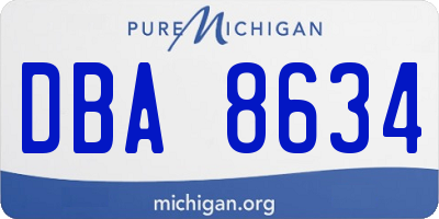 MI license plate DBA8634