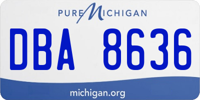 MI license plate DBA8636