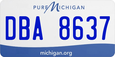 MI license plate DBA8637